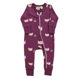 Parade Cats Print Long Sleeve Zip Romper by Parade