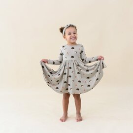 Kyte Baby Prickle Print Long Sleeve Bamboo Twirl Dress by Kyte
