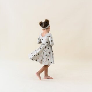 Kyte Baby Prickle Print Long Sleeve Bamboo Twirl Dress by Kyte