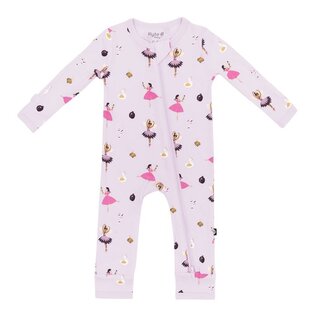 Kyte Baby Sugar Plum Print Zippered Bamboo Romper by Kyte Baby