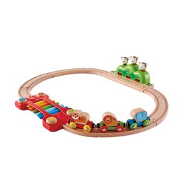 Hape Music & Monkeys Railway Wooden Train Set