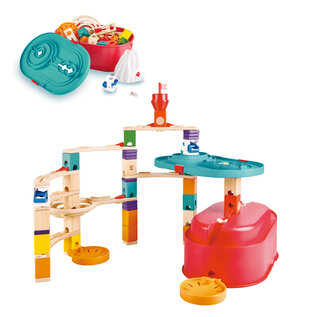 Hape Quadrilla Wooden Marble Run Stack Track Bucket Set by Hape