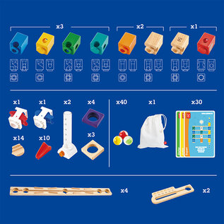 Hape Basic Coding Set Wooden Marble Run Quadrilla by Hape