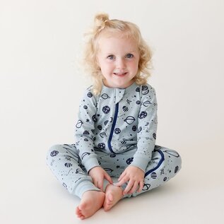 Parade Space Print Long Sleeve Zip Romper by Parade