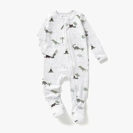 Mila & Co Dino Print Footie with Zip by Mila & Co