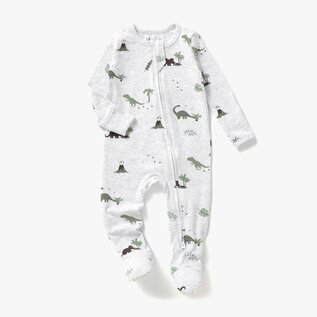 Mila & Co Dino Print Footie with Zip by Mila & Co