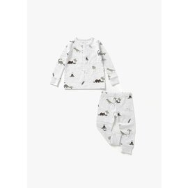 Mila & Co Dino Print Henley PJ 2 Piece Set