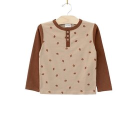 City Mouse Studio Pecan Acorns Henley Tee by City Mouse Studio