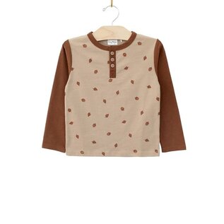 City Mouse Studio Pecan Acorns Henley Tee by City Mouse Studio