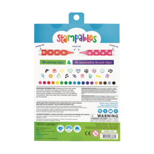 Ooly Stampables Double Ended Brush & Stamp Markers - Set of 18 by Ooly