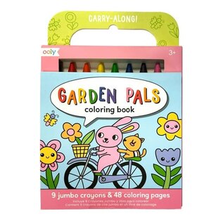 Ooly Carry Along Crayon and Coloring Book Kit - Garden Pals