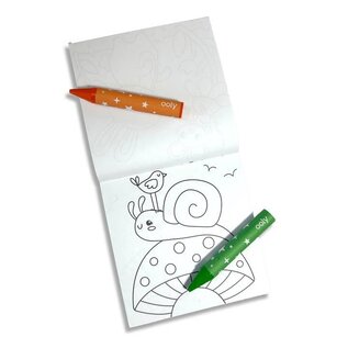 Ooly Carry Along Crayon and Coloring Book Kit - Garden Pals