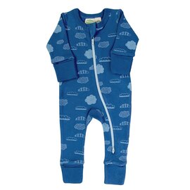 Parade Clouds Print Long Sleeve Zip Romper by Parade