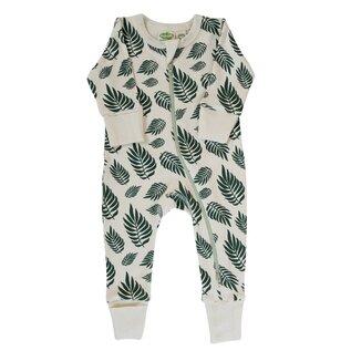 Parade Palm Leaves Print Long Sleeve Zip Romper by Parade