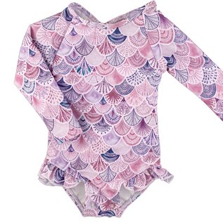 current tyed The 'Sofia' Ruffle Rashguard Suit by Current Tyed