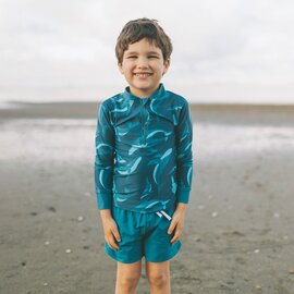 Honeysuckle 'All is Whale' Print Rashguard UV Protection Shirt by Honeysuckle