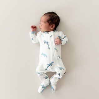 Kyte Baby Dolphin Print Zippered Bamboo Footie by Kyte Baby