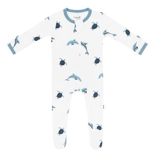 Kyte Baby Dolphin Print Zippered Bamboo Footie by Kyte Baby