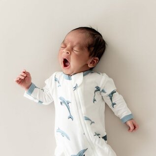 Kyte Baby Dolphin Print Zippered Bamboo Footie by Kyte Baby