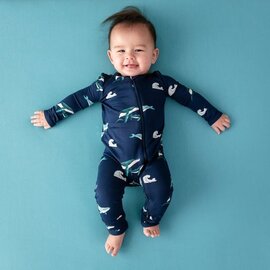 Kyte Baby Humpback Print Zippered Bamboo Romper by Kyte Baby