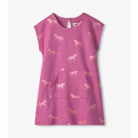 Hatley Terry Slouchy Dress - Shimmer Horses Hatley Terry Slouchy Dress - Shimmer Horses