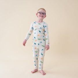 Kyte Baby Ecru Roar Print Bamboo 2 Piece PJs by Kyte
