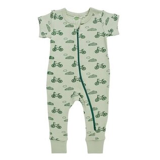 Parade Bicycles Print Short Sleeve Zip Romper by Parade