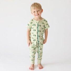 Parade Bicycles Print Short Sleeve Zip Romper by Parade