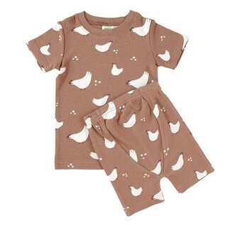 Parade Chickens Print Organic Cotton Short PJ Set by Parade