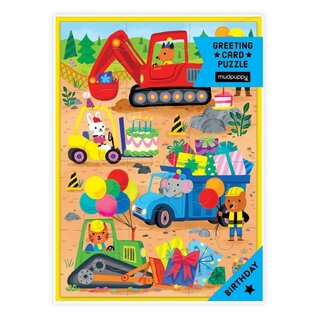 Mudpuppy Construction Greeting Card Puzzle