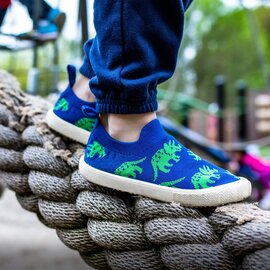 Jan & Jul by Twinklebelle Triceratops Xplorer Knit Shoe by Jan & Jul