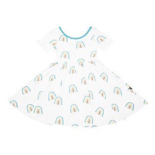 Kyte Baby Short Sleeve Bamboo Twirl Dress in Makai Rainbow by Kyte