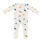 Kyte Baby Ecru Roar Zippered Bamboo Footie by Kyte Baby