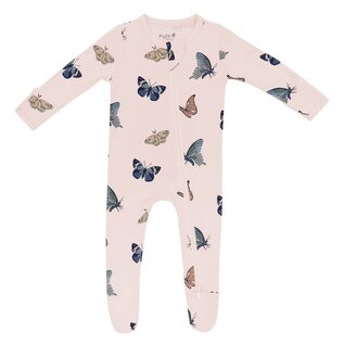 Kyte Baby Blush Butterfly Zippered Bamboo Footie by Kyte Baby