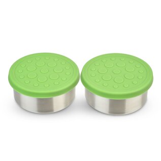 Lunchbots Lunchbots Stainless Steel Dip Containers - 2 Pack Green Medium (75mL/2.5oz)
