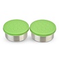 Lunchbots Lunchbots Stainless Steel Dip Containers - 2 Pack Green Medium (75mL/2.5oz)