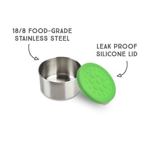 Lunchbots Lunchbots Stainless Steel Dip Containers - 2 Pack Green Medium (75mL/2.5oz)