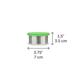 Lunchbots Lunchbots Stainless Steel Dip Containers - 2 Pack Green Medium (75mL/2.5oz)