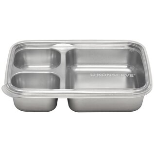 3-Compartment Stainless Steel Food Storage Container with Silicone Lid by UKonserve