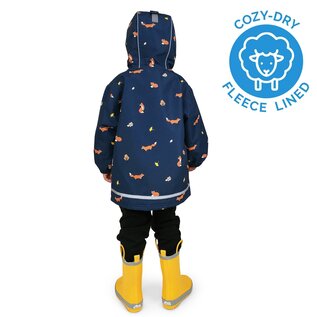 Jan & Jul by Twinklebelle Navy Fox Fleece Lined Rain Jacket by Jan & Jul