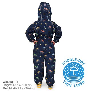 Jan & Jul by Twinklebelle Big Trucks Puddle-Dry Waterproof Play Suit by Jan & Jul