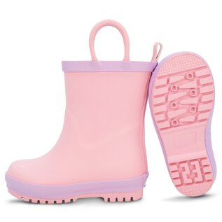 Jan & Jul by Twinklebelle Pink Puddle Dry Rain Boots with Handles by Jan & Jul