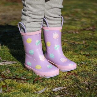 Jan & Jul by Twinklebelle Macarons Print Puddle Dry Rain Boots with Handles by Jan & Jul