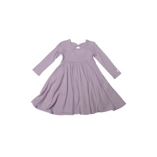 loulou Lollipop Lavender Waffle Knit Long Sleeve Skater Dress by Loulou Lollipop