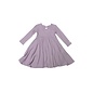loulou Lollipop Lavender Waffle Knit Long Sleeve Skater Dress by Loulou Lollipop