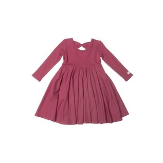 loulou Lollipop Mauvewood Waffle Knit Long Sleeve Skater Dress by Loulou Lollipop