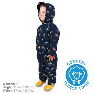 Jan & Jul by Twinklebelle Big Trucks Cozy Dry Fleece-Lined Waterproof Play Suit by Jan & Jul