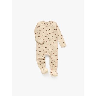 Mila & Co Pumpkins Print Ribbed Footie Zip by Mila & Co