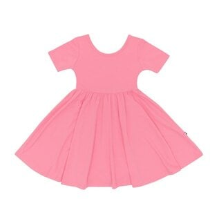 Kyte Baby Short Sleeve Bamboo Twirl Dress in Guava Pink by Kyte