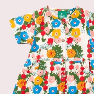 Little Green Radicals Flora & Fauna Button Through Short Sleeve Dress by Little Green Radicals